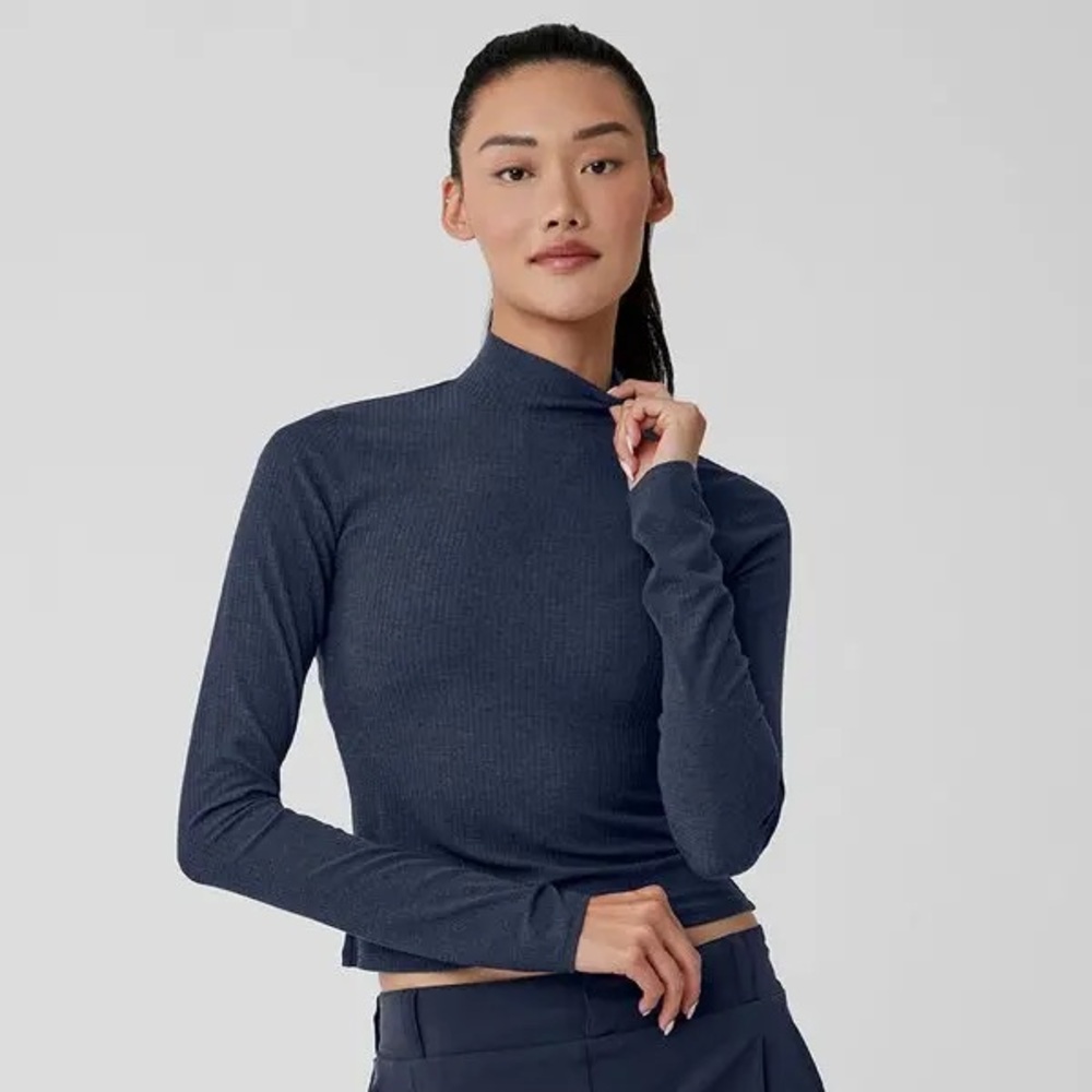 ALO Yoga Wellness Rib Mock Neck Long Sleeve